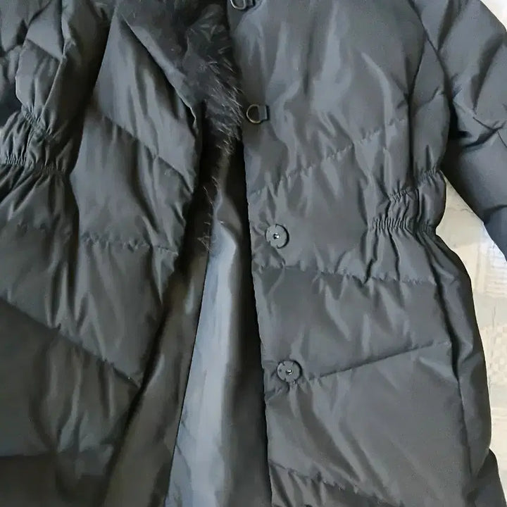 [BUNJANG] 블랙 폭스퍼 하프 패딩 코트 / 블랙 폭스퍼 하프 패딩 코트