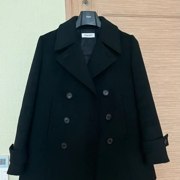 [BUNJANG] Collezione Nerina Cashmere Half Coat Black / 택포/ 새상품수준 콜리젯 네리나 캐시미어 하프 코트 피코트 블랙 칼라
