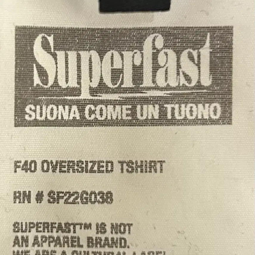 [BUNJANG] SUPERFAST F40 Oversized T-shirt / [남자-100~105]SUPERFAST 슈퍼패스트 F40 오버사이즈 반팔