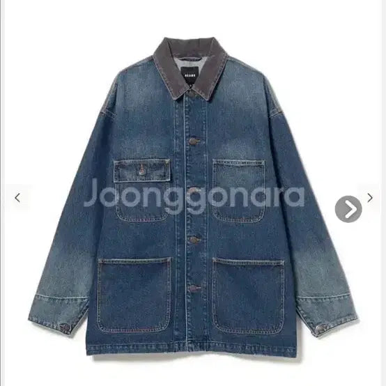 [BUNJANG] Beams Denim Work Blouson Jacket L Size / 빔즈 데님 워크 자켓 블루종 L사이즈 쇼핑백 풀구성