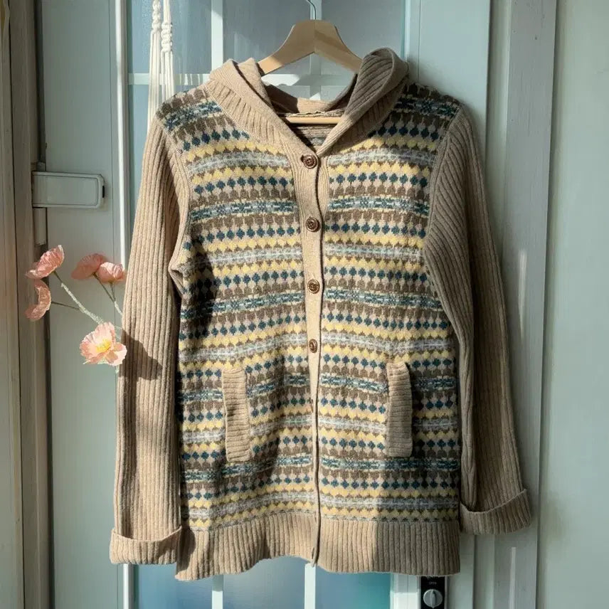 [BUNJANG] McGregor Argyle Hooded Cardigan / [빈티지] 맥그리거 아가일 후드 가디건 니트 - 옷장정리