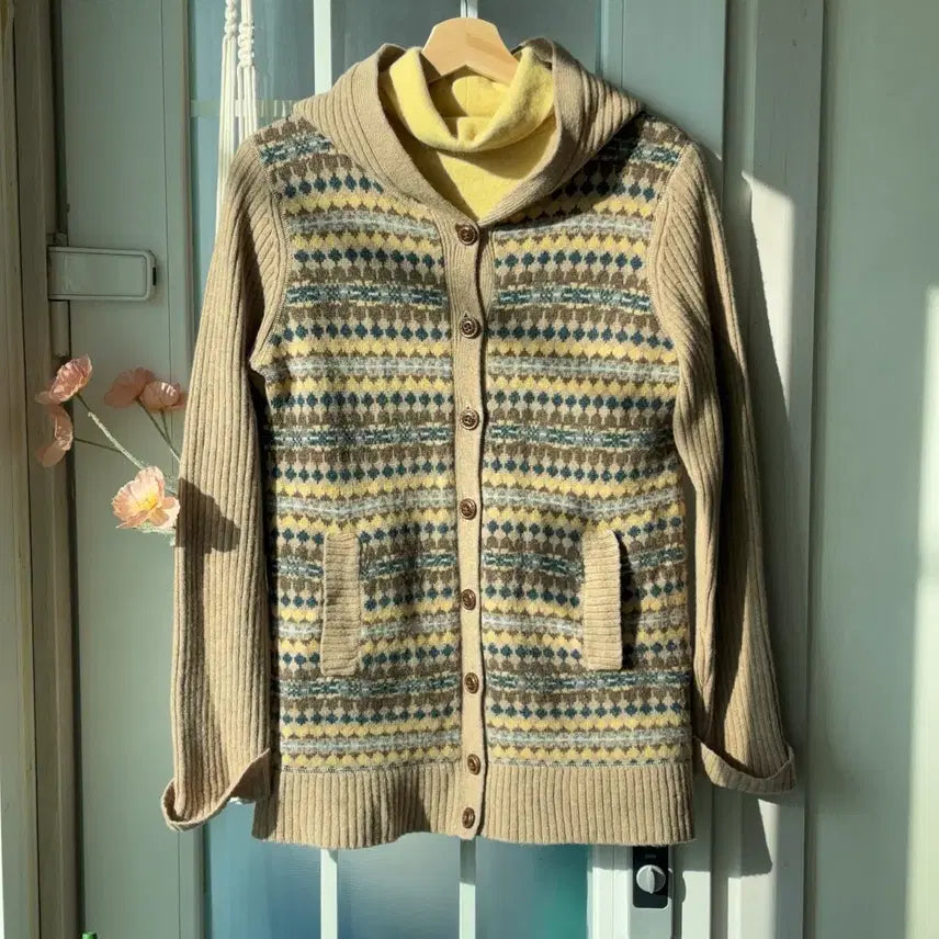 [BUNJANG] McGregor Argyle Hooded Cardigan / [빈티지] 맥그리거 아가일 후드 가디건 니트 - 옷장정리