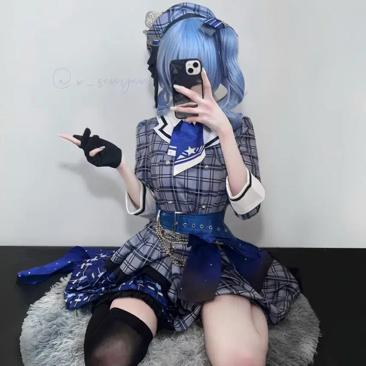 [BUNJANG] Hololive Hoshimachi Suisei Cosplay Full Set / 레어코스! 홀로라이브 스이세이 코스프레ㅣ버튜버 미소녀 오타쿠