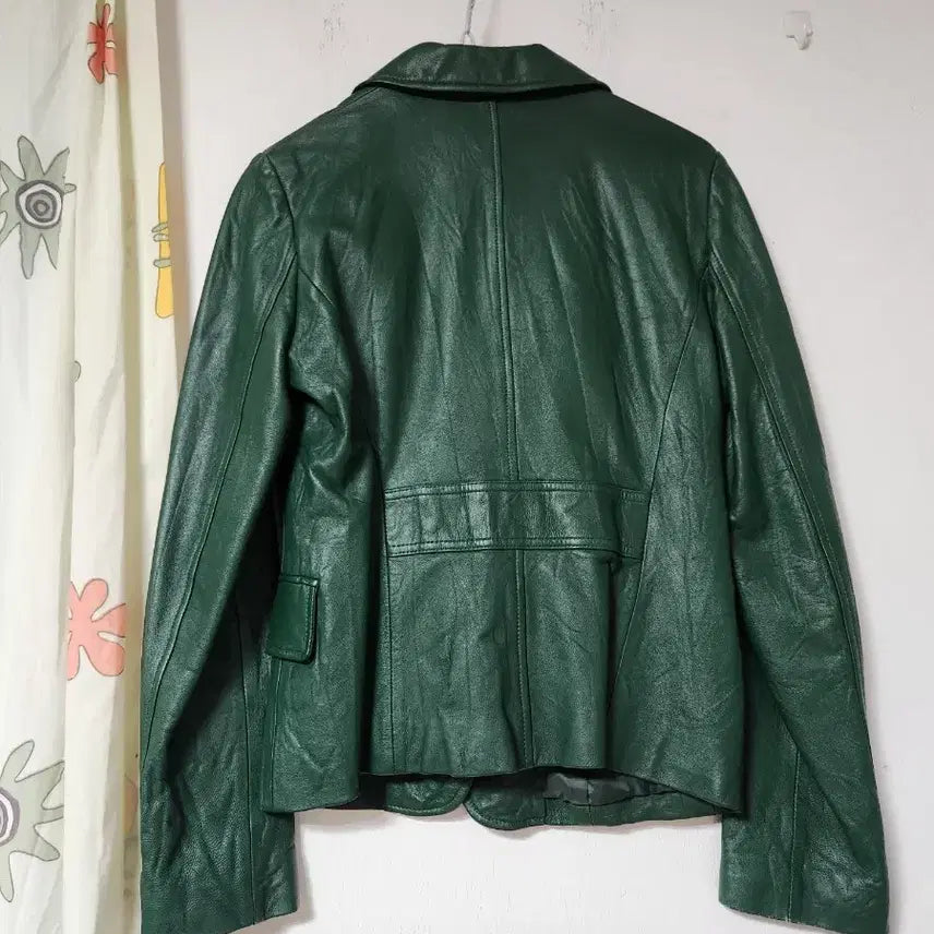 [BUNJANG] Blue Pepe Green Lambskin Leather Jacket / 블루페페 녹색 양가죽자켓 88-98-160
