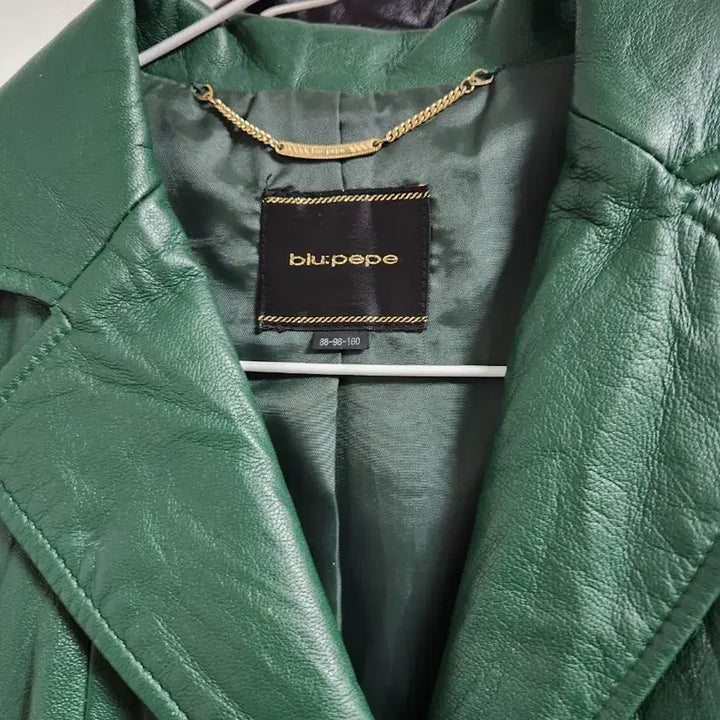 [BUNJANG] Blue Pepe Green Lambskin Leather Jacket / 블루페페 녹색 양가죽자켓 88-98-160