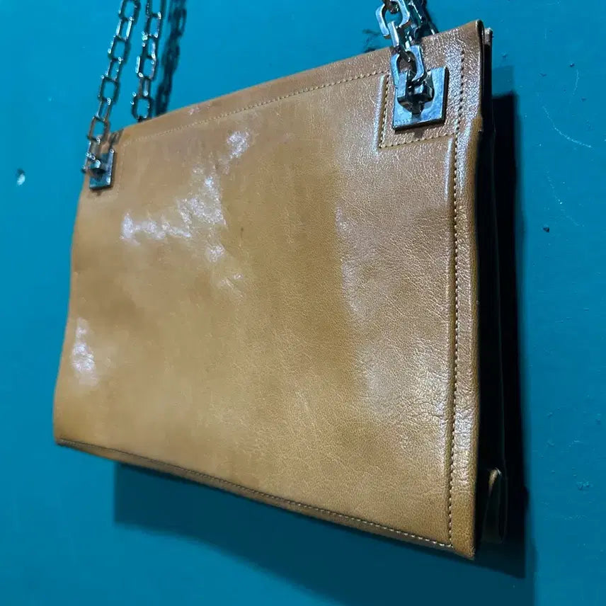 [BUNJANG] Bally Leather Chain Shoulder Bag / 발리 레더 체인 숄더백 카멜