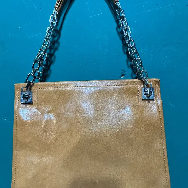 [BUNJANG] Bally Leather Chain Shoulder Bag / 발리 레더 체인 숄더백 카멜