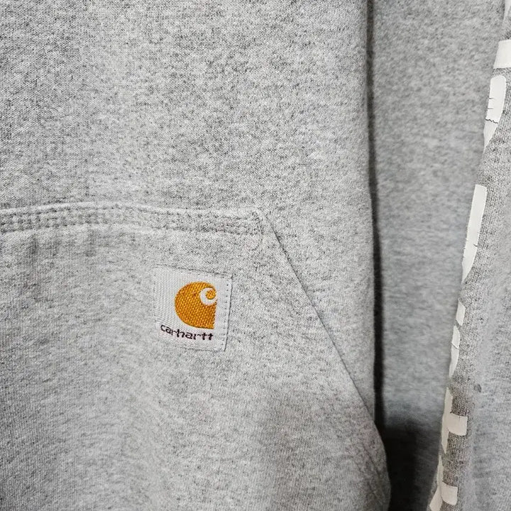 [BUNJANG] Carhartt Gray Lettering Hoodie / 칼하트 그레이 레터링 후드