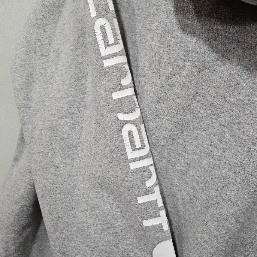 [BUNJANG] Carhartt Gray Lettering Hoodie / 칼하트 그레이 레터링 후드