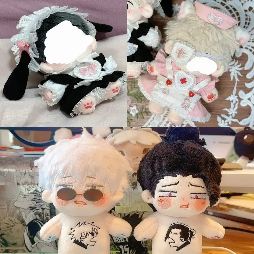 [SOLD OUT] 주술회전 속성 고죠 게토 10cm 솜인형 누이 인형옷 포함 솜인덕장터
