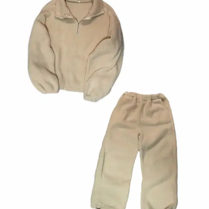 [BUNJANG] Unisex Fleece Half-Zip Set / 뽀글이 반집업 세트