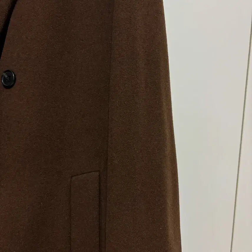 [BUNJANG] Unspecified Double Long Coat - Brown / 브라운 더블 롱코트