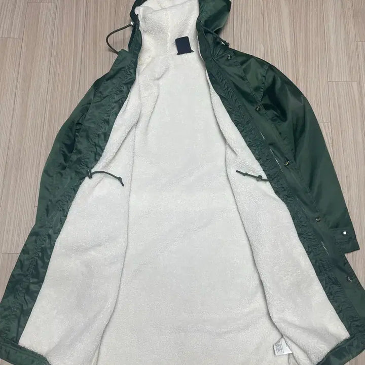 [BUNJANG] Nike Sherpa Big Logo Long Coat Green S / 나이키 쉐르파 빅로고 롱 돕바