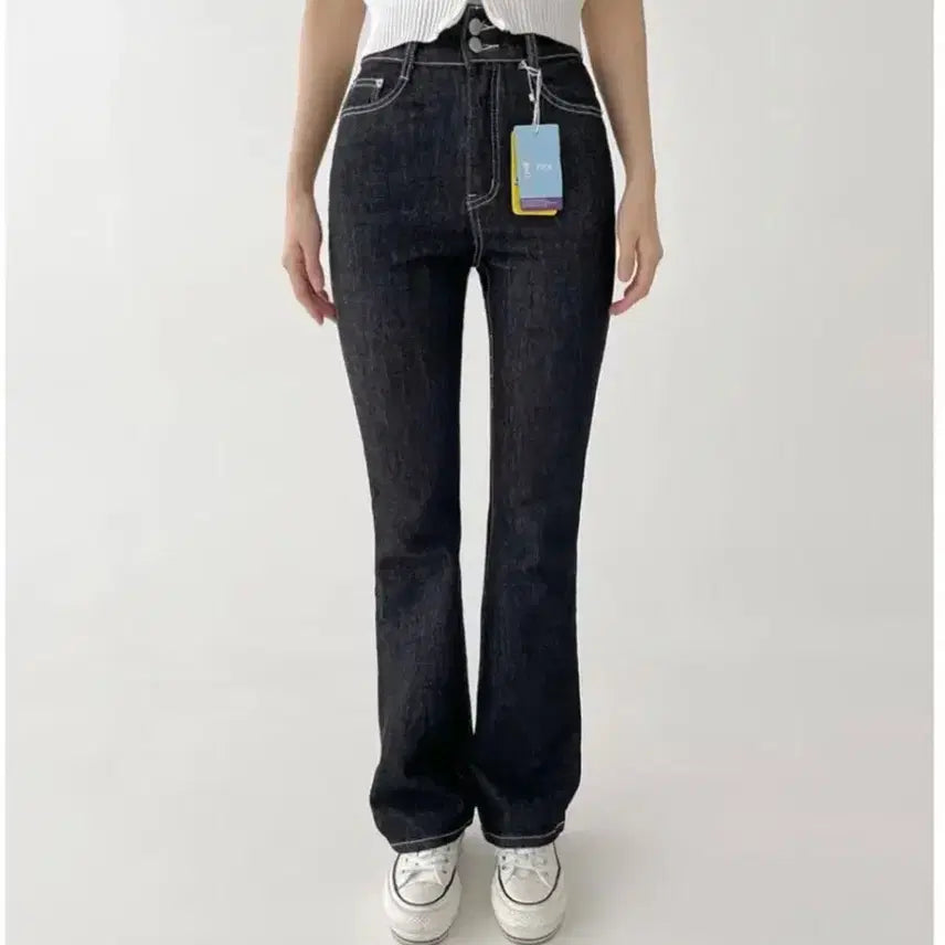 [BUNJANG] Unbranded Bootcut Denim Pants - Black M / 생지 부츠컷 데님 팬츠 / 부츠컷 바지 / 생지 데님