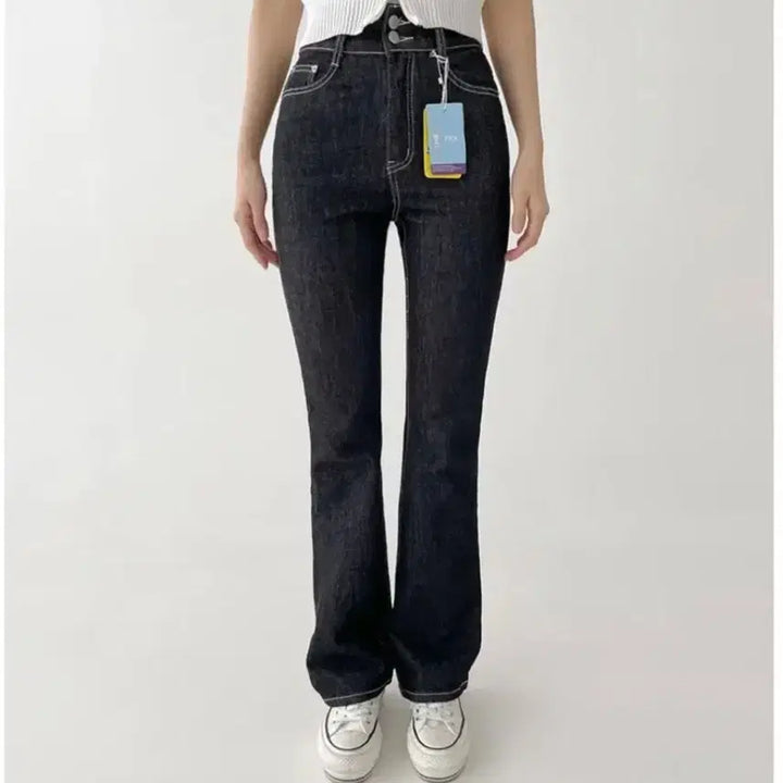 [BUNJANG] Unbranded Bootcut Denim Pants - Black M / 생지 부츠컷 데님 팬츠 / 부츠컷 바지 / 생지 데님