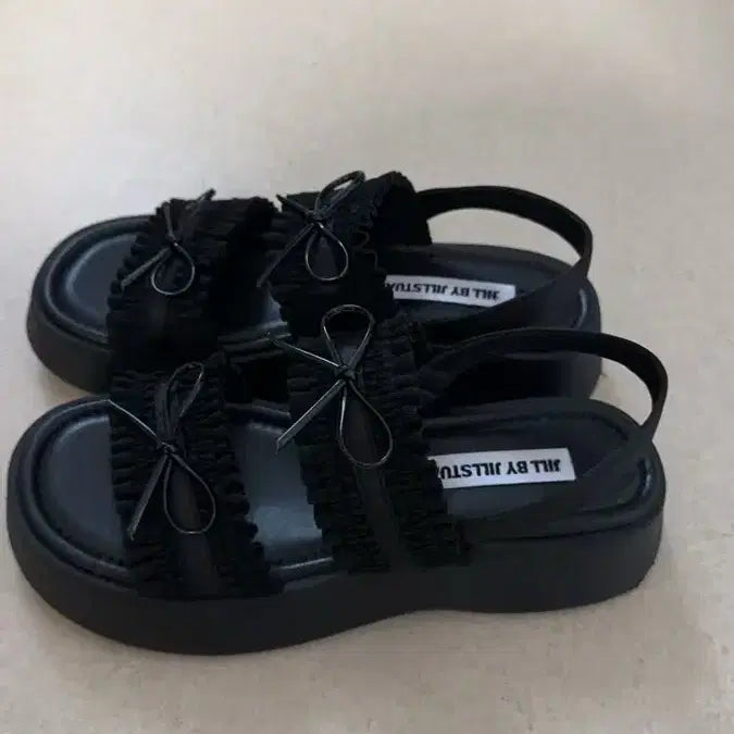 [BUNJANG] JILL BY JILLSTUART Ribbon Sandals Black / 질바이질스튜어트 리본 샌들 블랙
