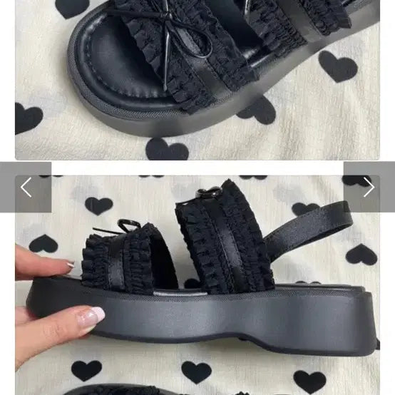 [BUNJANG] JILL BY JILLSTUART Ribbon Sandals Black / 질바이질스튜어트 리본 샌들 블랙