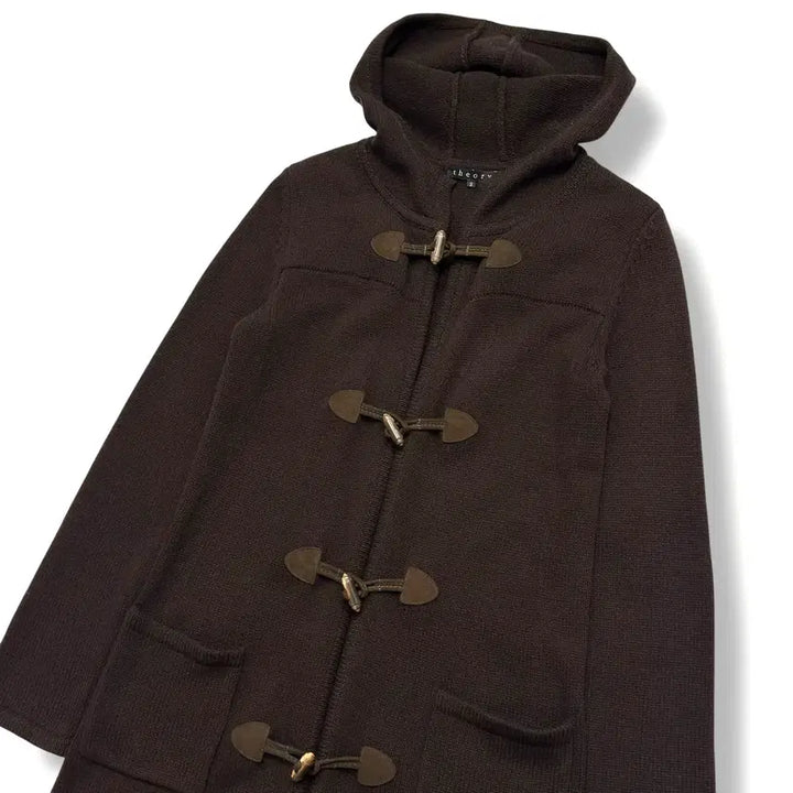 [BUNJANG] Theory Brown Wool Cashmere Toggle Coat / Theory 띠어리 초코브라운 울 캐시미어 니트 떡볶이 코트