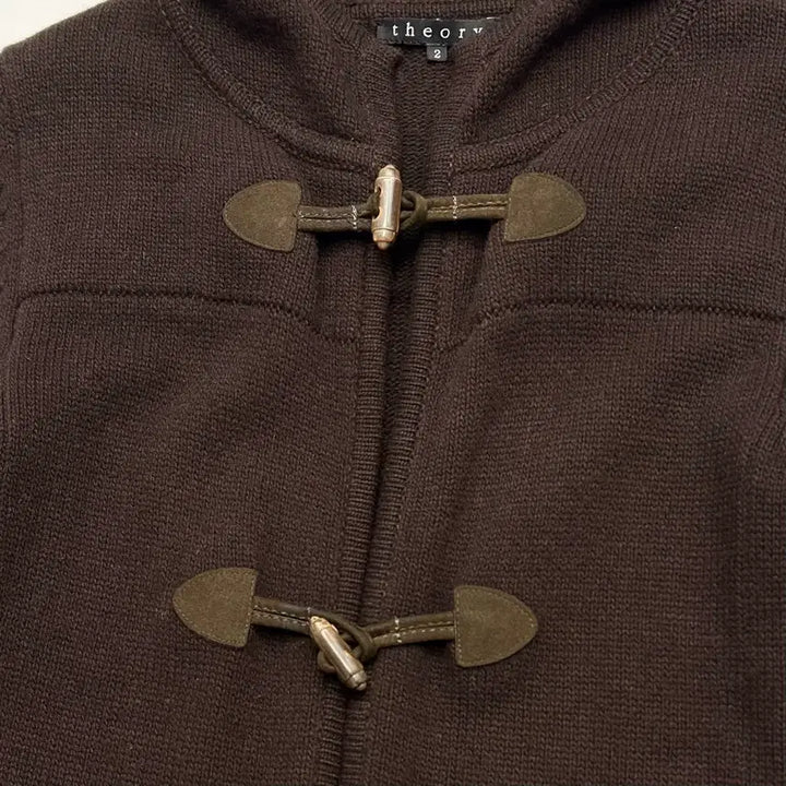 [BUNJANG] Theory Brown Wool Cashmere Toggle Coat / Theory 띠어리 초코브라운 울 캐시미어 니트 떡볶이 코트