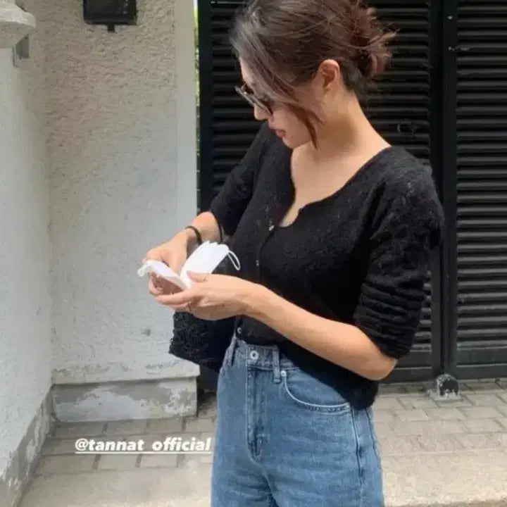 [BUNJANG] Tanat Blend Cardigan Black / 타낫 블렌드 가디건 블랙