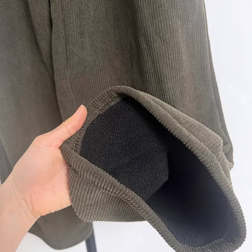 [BUNJANG] Corduroy Fleece Pants / 카키 코듀로이기모팬츠