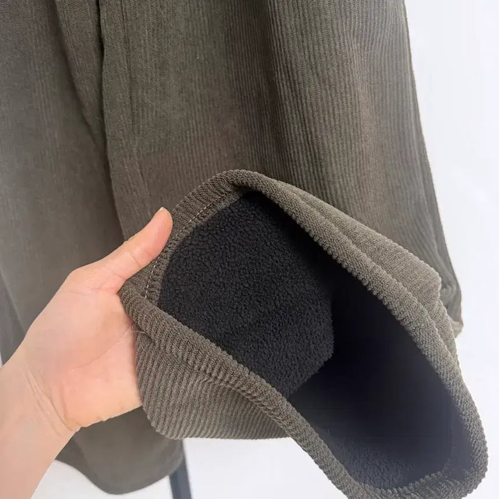 [BUNJANG] Corduroy Fleece Pants / 카키 코듀로이기모팬츠