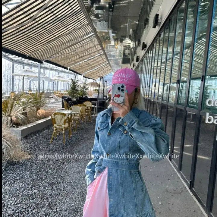 [BUNJANG] Black Barbie Belted Denim Jacket / 블랙바비 벨트청자켓 연청