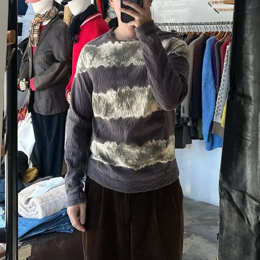 [BUNJANG] Chaka.m Tie-dye Long Sleeve Shirt / (착용컷) Chaka.m 타이다이 롱 슬리브 (남성용 100)