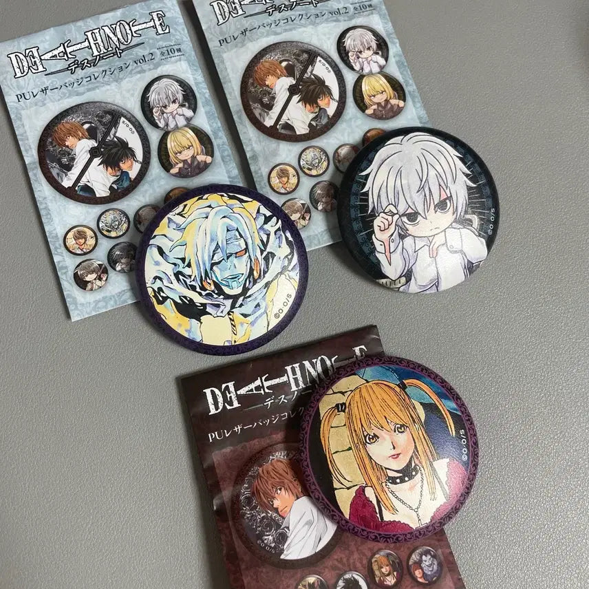 [BUNJANG] Death Note Leather Badge Bundle Set / 일괄 | 데스노트 레더 가죽 뱃지 미사 렘 니아 원화 뱃지