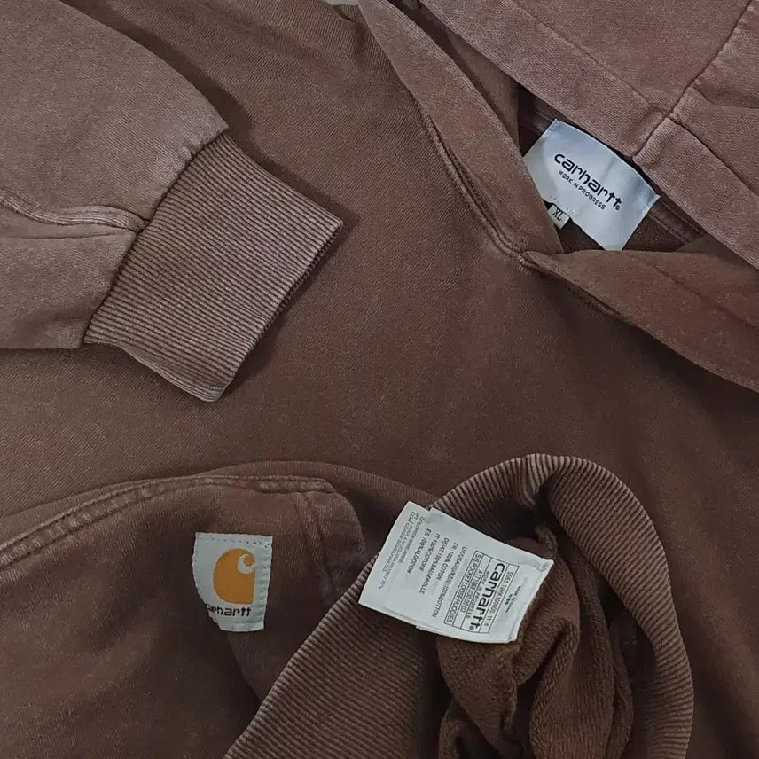 [BUNJANG] Carhartt WIP Washed Brown Minimal Logo Hoodie / 세일)No.26020912 칼하트 WIP 워싱브라운 후드 미니멀로고후드