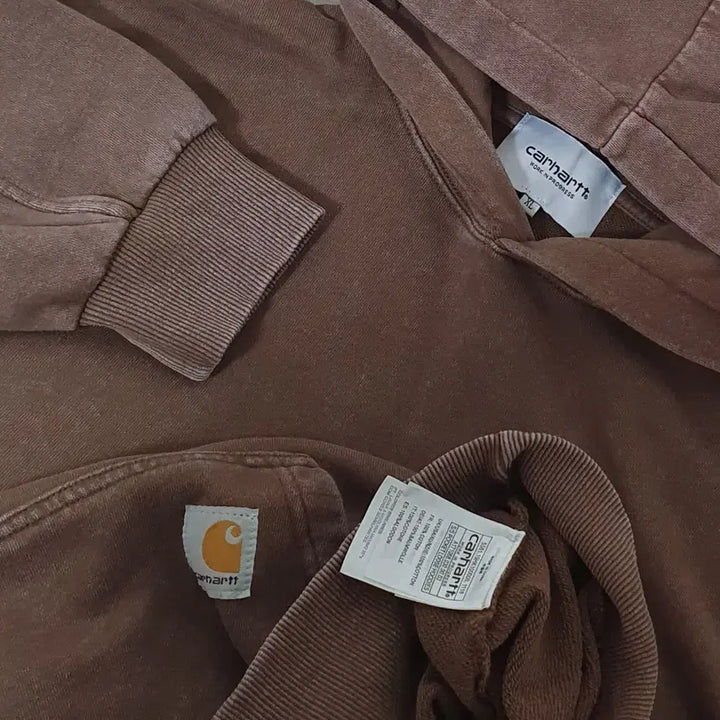 [BUNJANG] Carhartt WIP Washed Brown Minimal Logo Hoodie / 세일)No.26020912 칼하트 WIP 워싱브라운 후드 미니멀로고후드