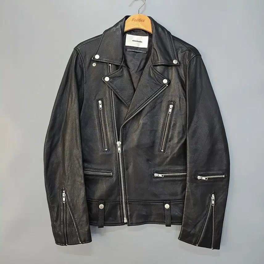 [BUNJANG] VIVASTUDIO Lambskin Leather Rider Jacket / 비바스튜디오(vivastudio) 램스킨 라이더 가죽자켓 블랙 S