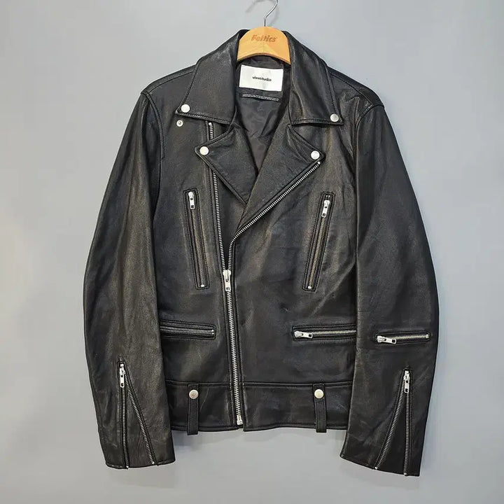 [BUNJANG] VIVASTUDIO Lambskin Leather Rider Jacket / 비바스튜디오(vivastudio) 램스킨 라이더 가죽자켓 블랙 S