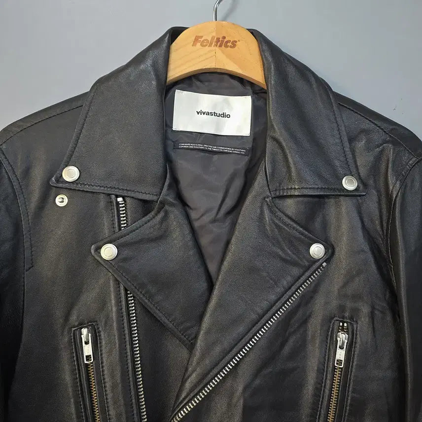 [BUNJANG] VIVASTUDIO Lambskin Leather Rider Jacket / 비바스튜디오(vivastudio) 램스킨 라이더 가죽자켓 블랙 S