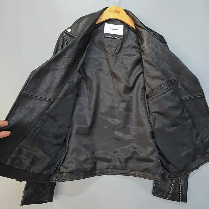[BUNJANG] VIVASTUDIO Lambskin Leather Rider Jacket / 비바스튜디오(vivastudio) 램스킨 라이더 가죽자켓 블랙 S