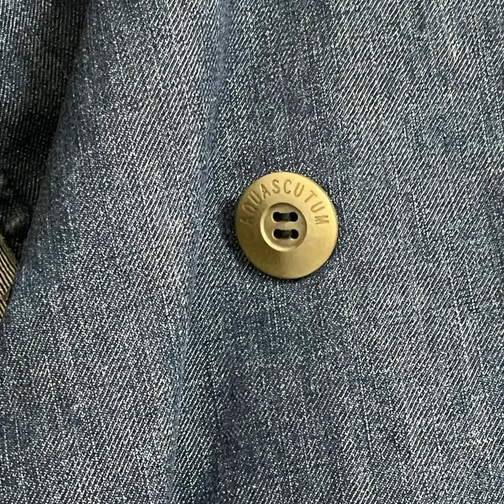 [BUNJANG] Aquascutum Denim Double Coat Jacket / Aquascutum 데님 더블 코트 청 자켓