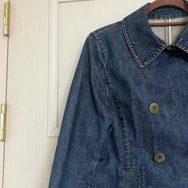 [BUNJANG] Aquascutum Denim Double Coat Jacket / Aquascutum 데님 더블 코트 청 자켓