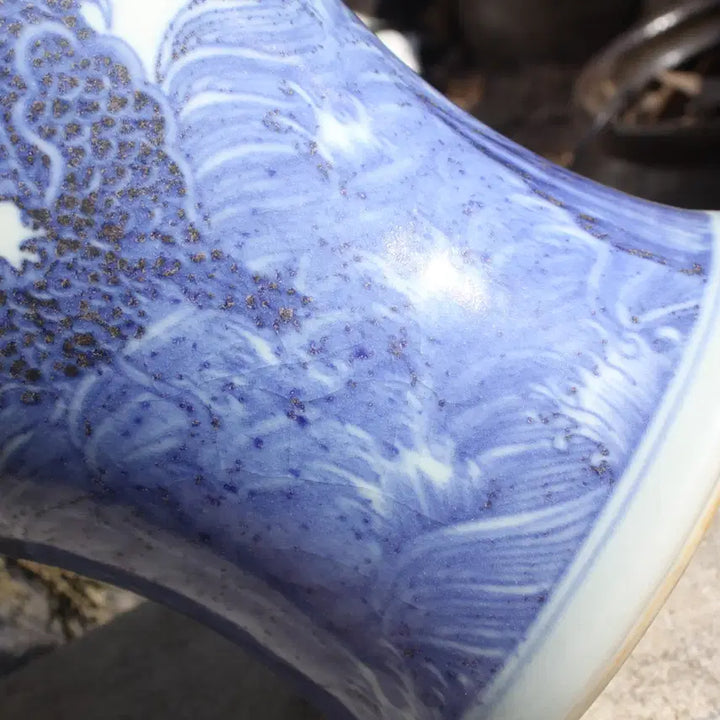 [BUNJANG] Chinese Porcelain Blue and White Dragon Vase / 중국도자기 청화 용문 화병