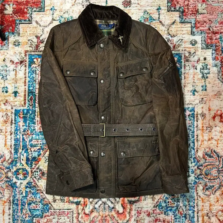 [BUNJANG] Polo Ralph Lauren Belted Waxed Jacket / [S] 폴로 랄프로렌 벨티드 왁스 코팅 자켓
