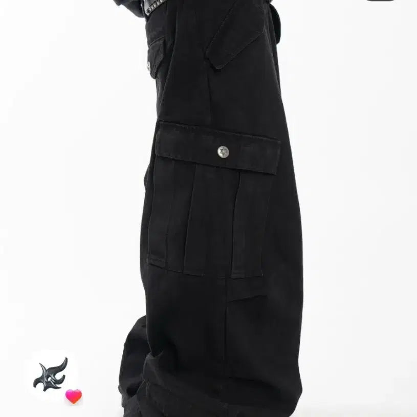 [BUNJANG] Aoiro Hikari M65 Denim Pants / 아오이로 히카리 스냅 M65팬츠 데님 블랙