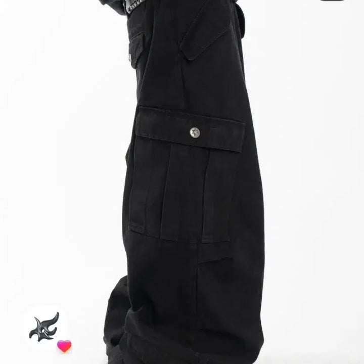 [BUNJANG] Aoiro Hikari M65 Denim Pants / 아오이로 히카리 스냅 M65팬츠 데님 블랙