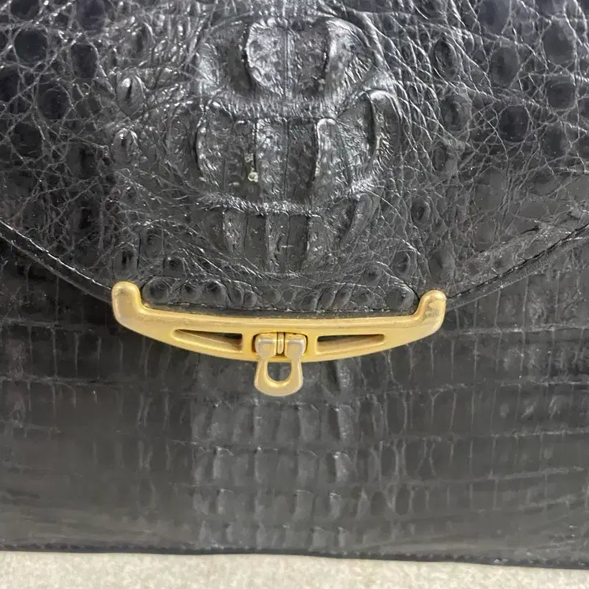 [BUNJANG] Black Crocodile Leather Shoulder Bag & Crossbody / 500만원대 고가의 블랙 악어 가죽 숄더백&크로스백