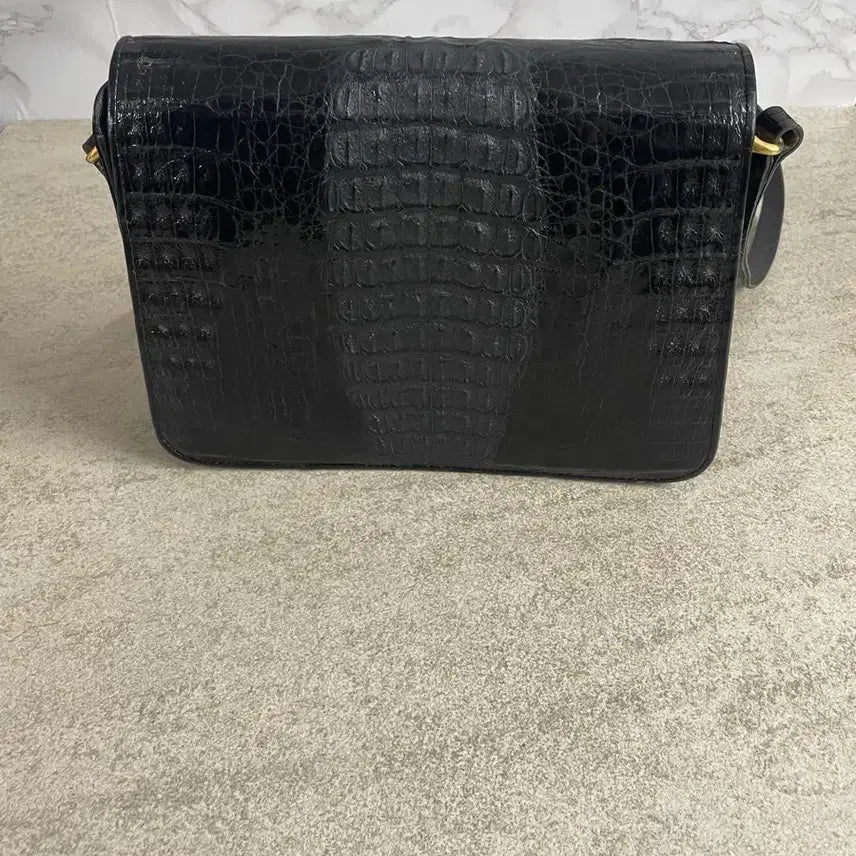 [BUNJANG] Black Crocodile Leather Shoulder Bag & Crossbody / 500만원대 고가의 블랙 악어 가죽 숄더백&크로스백