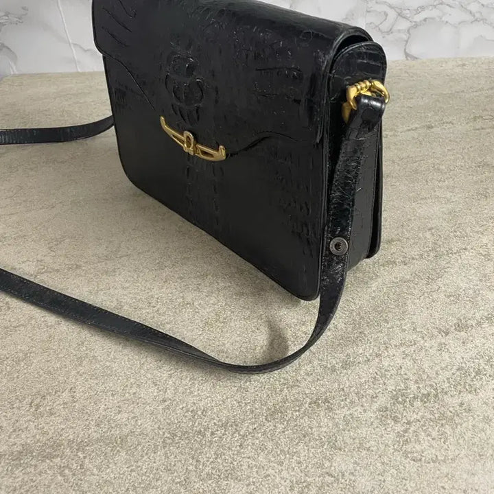 [BUNJANG] Black Crocodile Leather Shoulder Bag & Crossbody / 500만원대 고가의 블랙 악어 가죽 숄더백&크로스백
