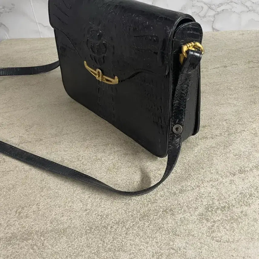[BUNJANG] Black Crocodile Leather Shoulder Bag & Crossbody / 500만원대 고가의 블랙 악어 가죽 숄더백&크로스백