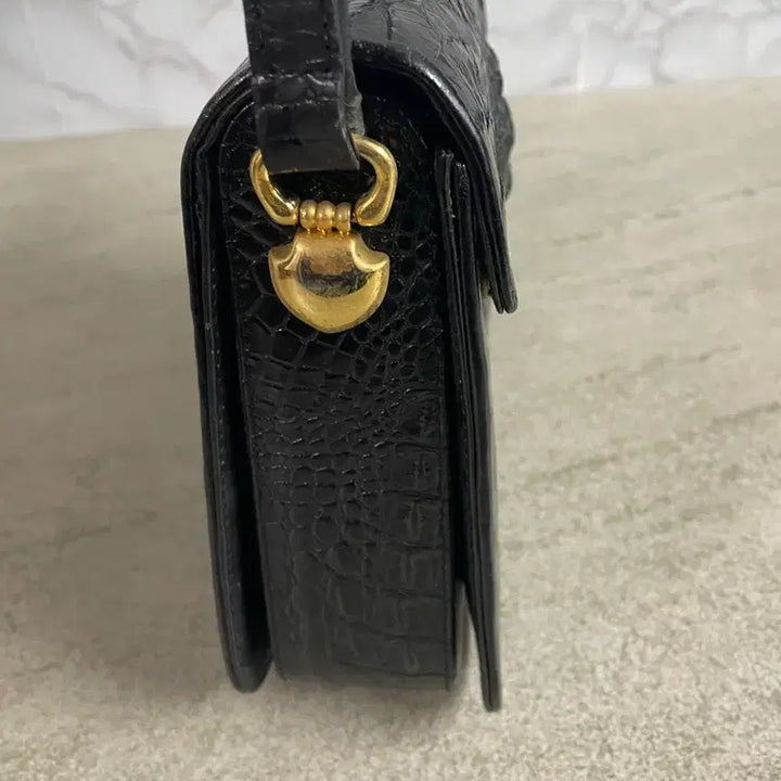 [BUNJANG] Black Crocodile Leather Shoulder Bag & Crossbody / 500만원대 고가의 블랙 악어 가죽 숄더백&크로스백
