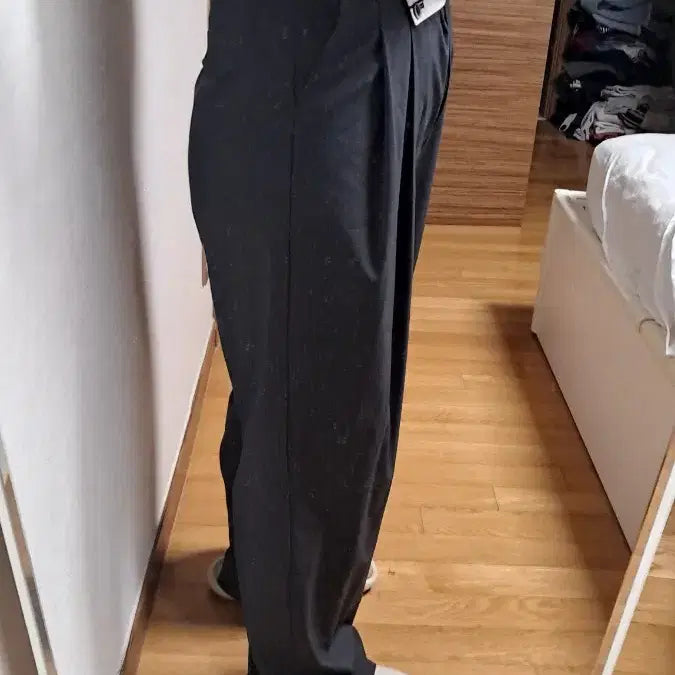 [BUNJANG] MODA Wide Slacks Charcoal Pants / MODA 와이드 슬랙스 차콜색 바지