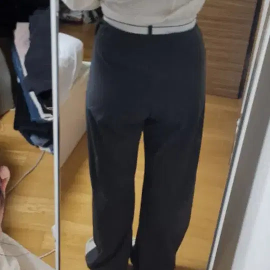 [BUNJANG] MODA Wide Slacks Charcoal Pants / MODA 와이드 슬랙스 차콜색 바지