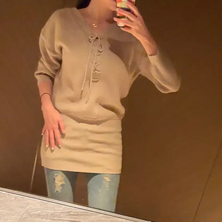 [BUNJANG] Knit Dress / 1회착용)니트원피스.니트.원피스.미니.두가지스타일.프리사이즈.데이트룩