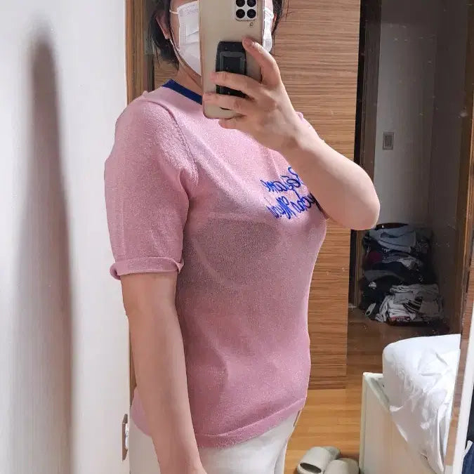 [BUNJANG] 4CUS Pink T-shirt / 4CUS 포커스 핑크 반팔 티셔츠